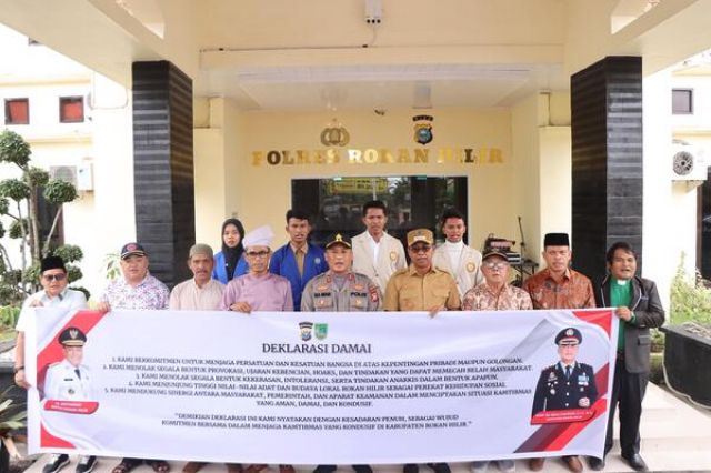 Deklarasi Damai Di Rokan Hilir: Antisipasi Aksi Solidaritas, Wujudkan Kamtibmas Kondusif 