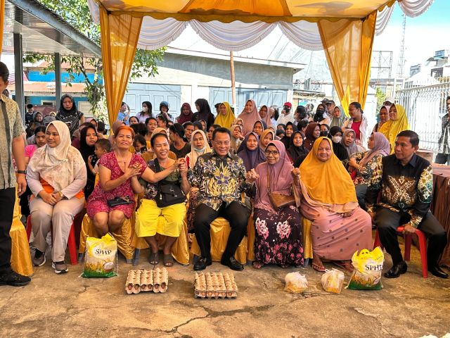 Bupati Rokan Hilir H Bistamam Membuka Gerakan Pangan Murah di Kecamatan BaganSinembah, Antisipasi Inflasi Harga Sembako