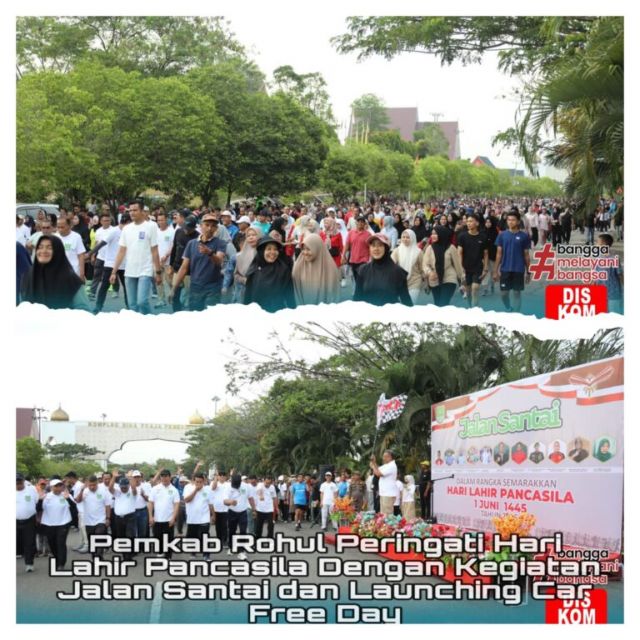 Peringatan Hari Lahir Pancasila, Pemkab Rohul Gelar Jalan Santai dan Car Free Day